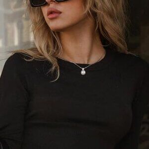 Neiman Marcus Silver Pearl & Solitaire Necklace
